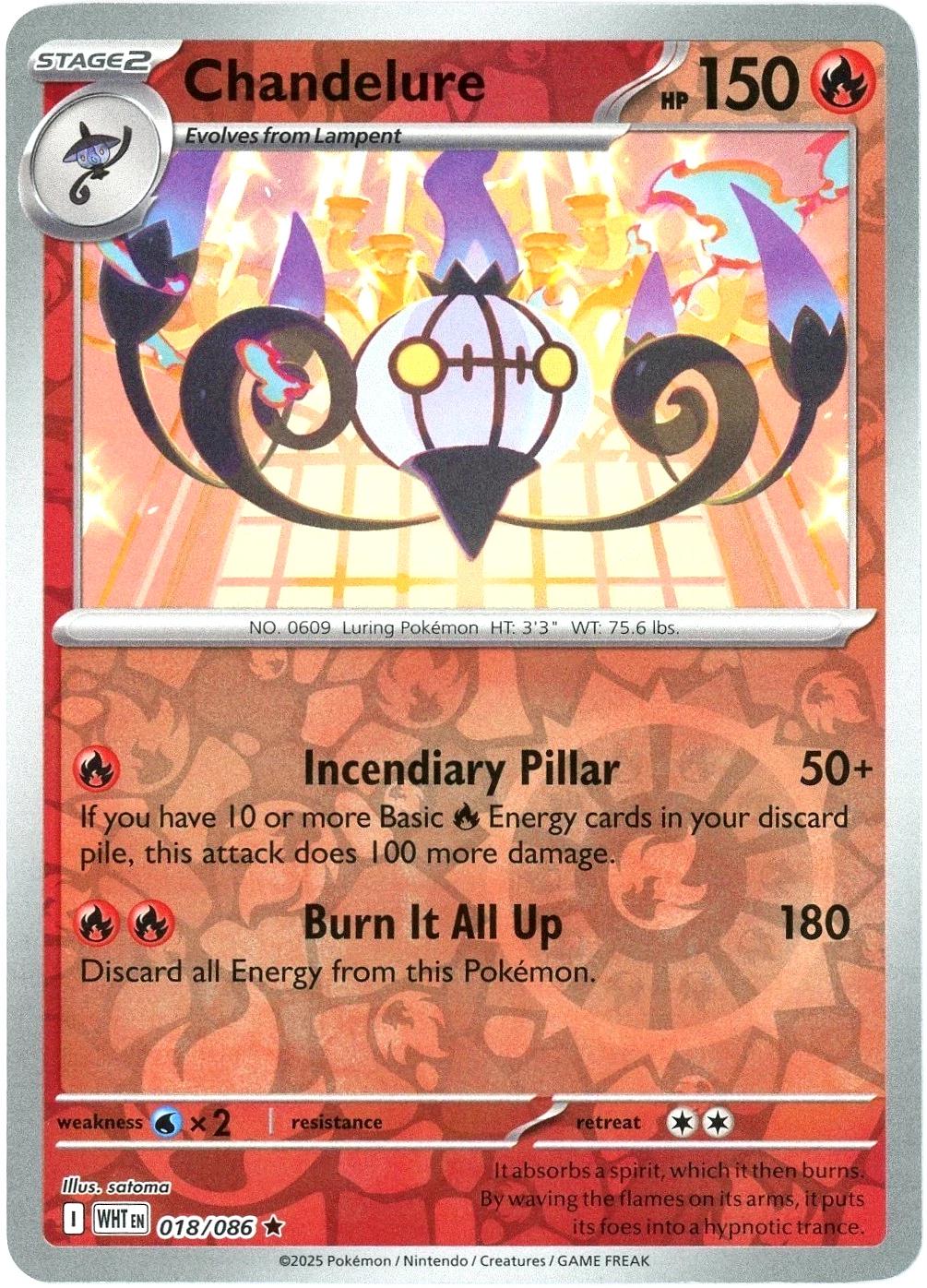 White Flare Chandelure [Reverse] Pokémon card
